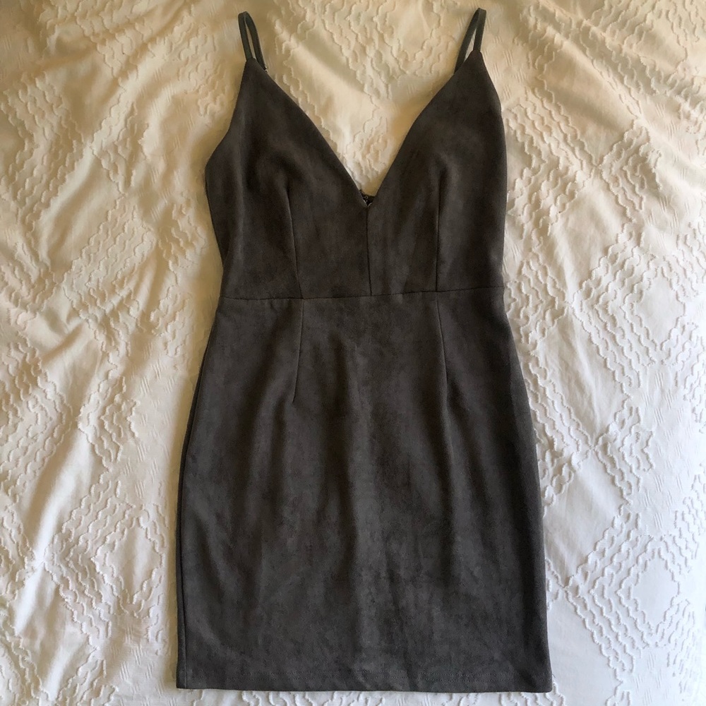LF Dark Grey Suede Dress